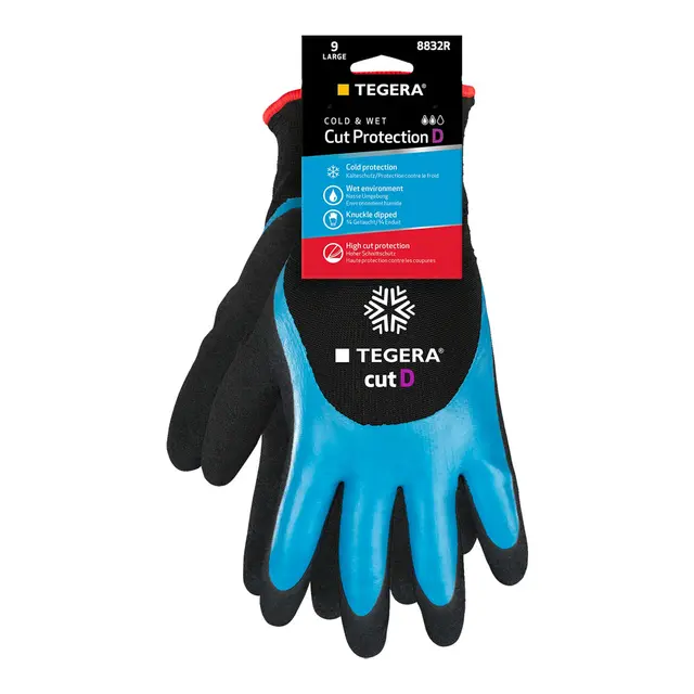 TEGERA 8832R foret, kutthanske nivå D latex-dypped, matgodkjent 
